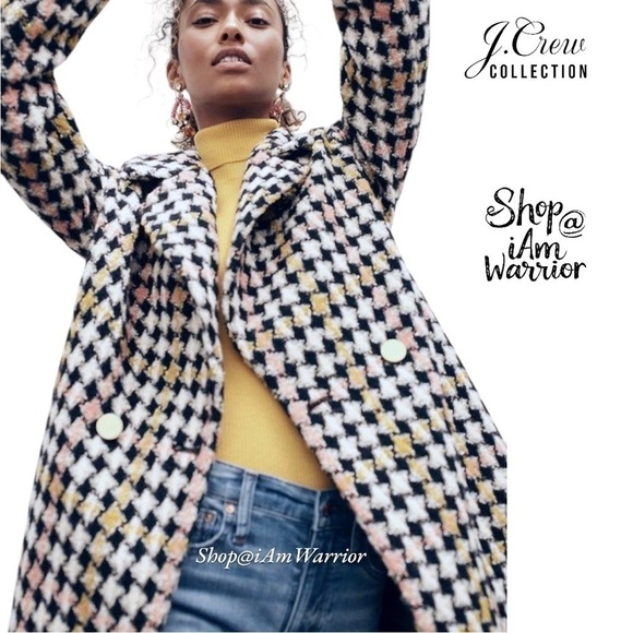 J.Crew Collection large check houndstooth double breasted coat *shop@iamwarrior - Picture 6 of 16